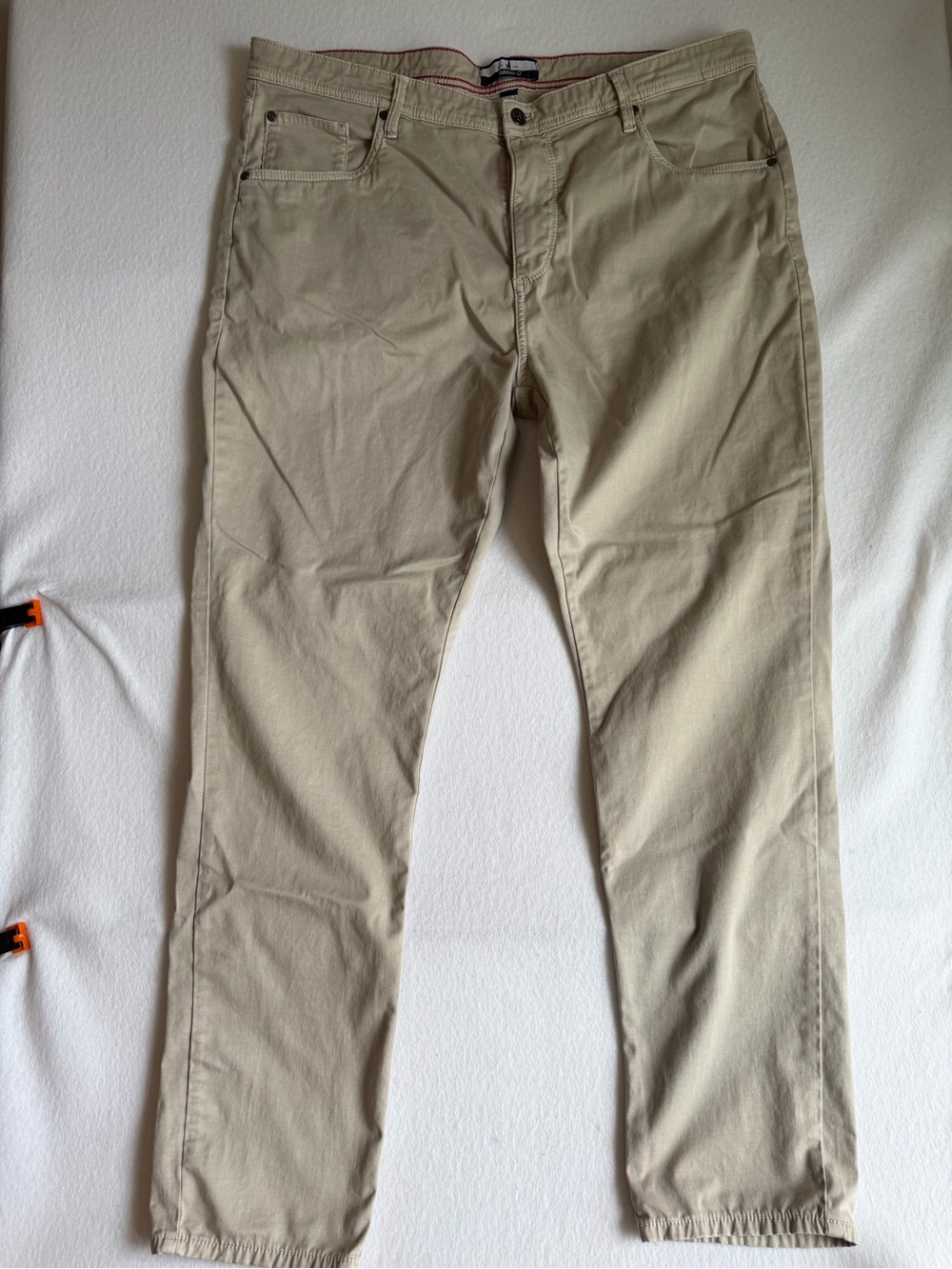 Johnnie-O Khaki Stretch Pants Mens 38x32 Tan Straight Leg Casual Chinos - Picture 2 of 15